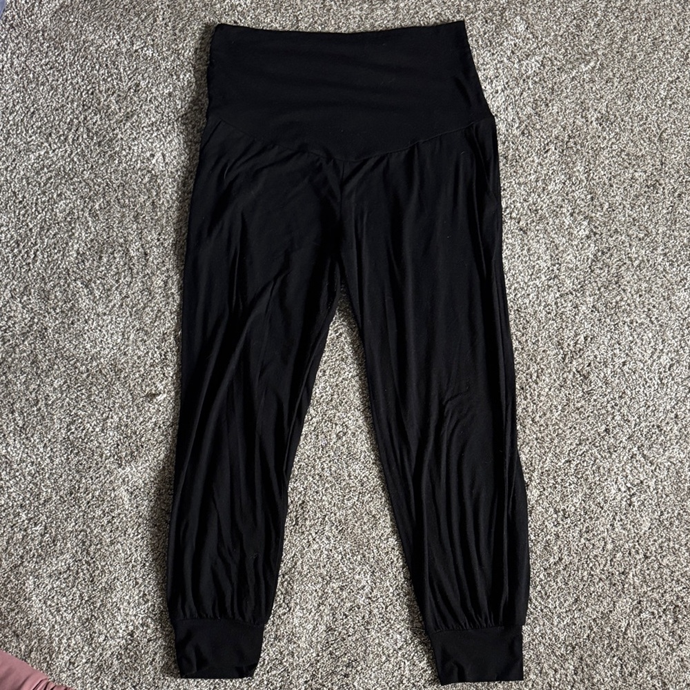 Maternity Black High-Waisted Joggers